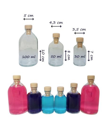 Botellas de cristal para rellenar 100ml, 50ml o 30ml (12/24 unidades) -  Esencia Andalusí